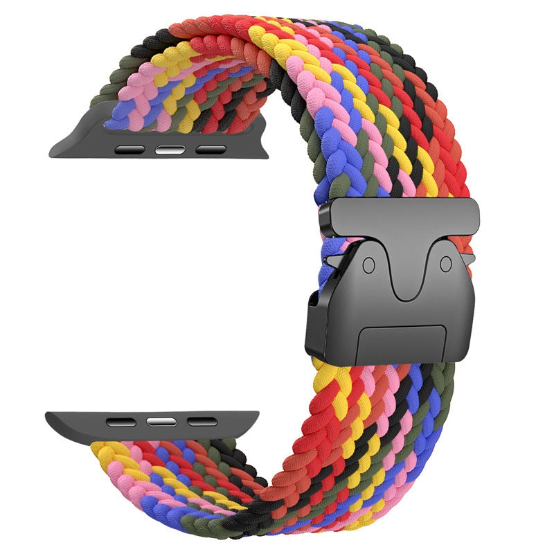 Rainbow Elastic Nylon Parachute Band for Apple Watch 1–10/Ultra/SE