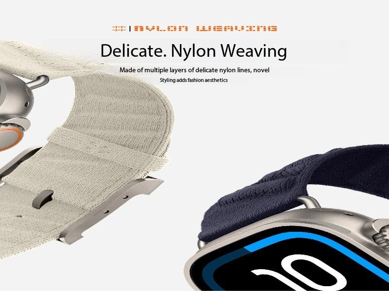 Apple Watch Band – En Mer H-Wave Style, Hermès-Inspired (38–49mm) Nylon Weaving