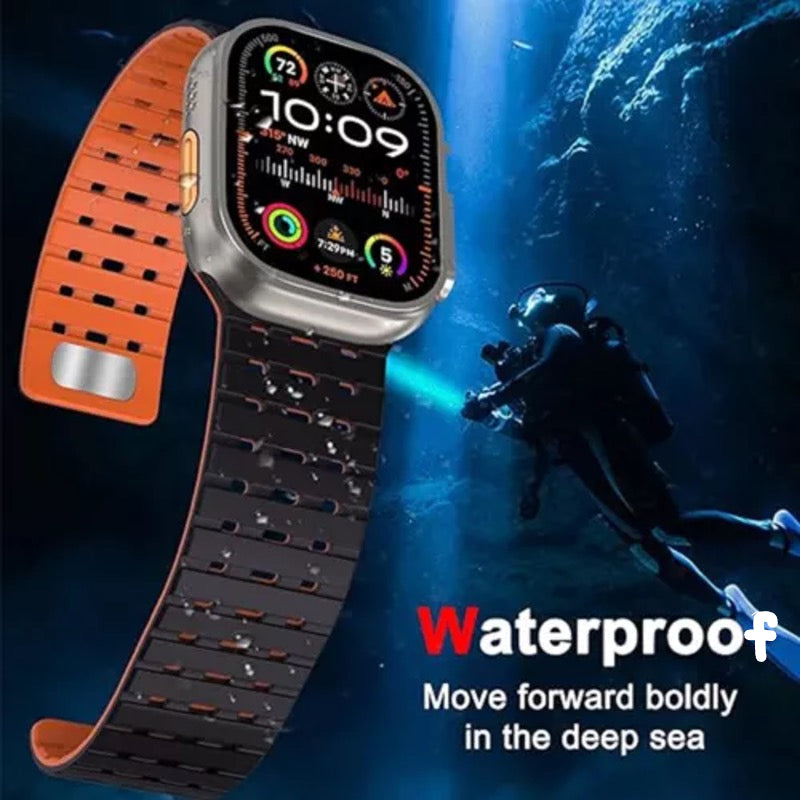 Breathable Magnetic Silicone Strap for Apple Watch Ultra & Series 1–9 | Waterproof