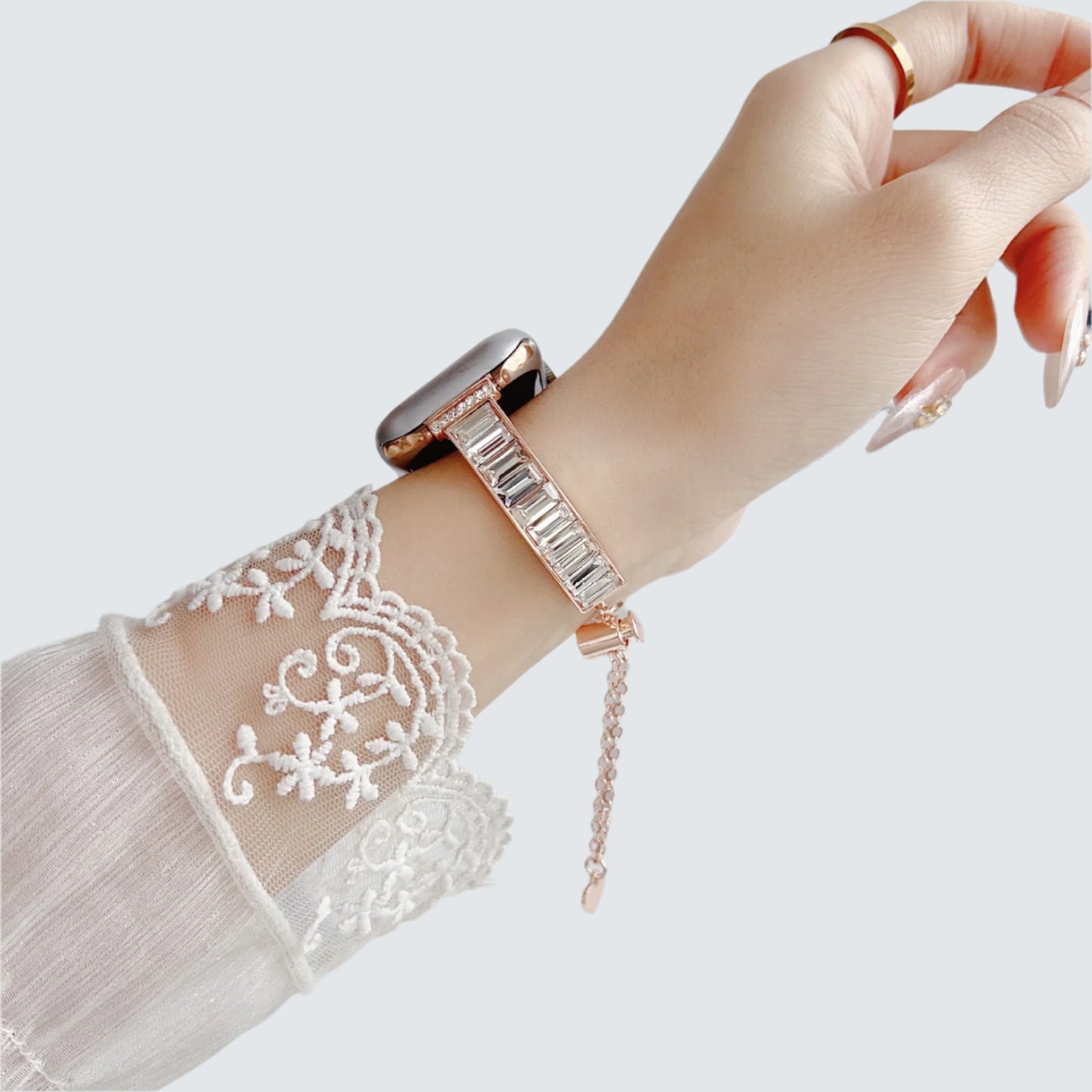 Crystal Bling Metal Strap for Apple Watch – Rhinestone Bracelet | Gold