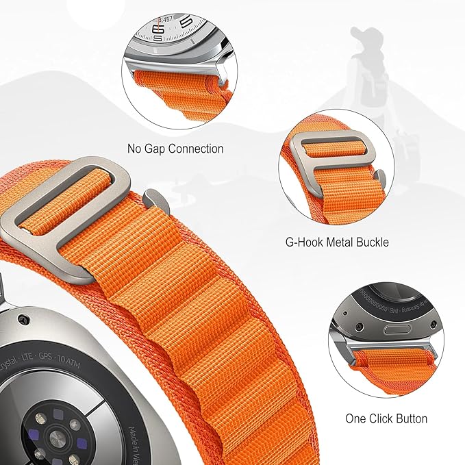 No Gap Connection - G-Hook Metal Buckle - One Click Button