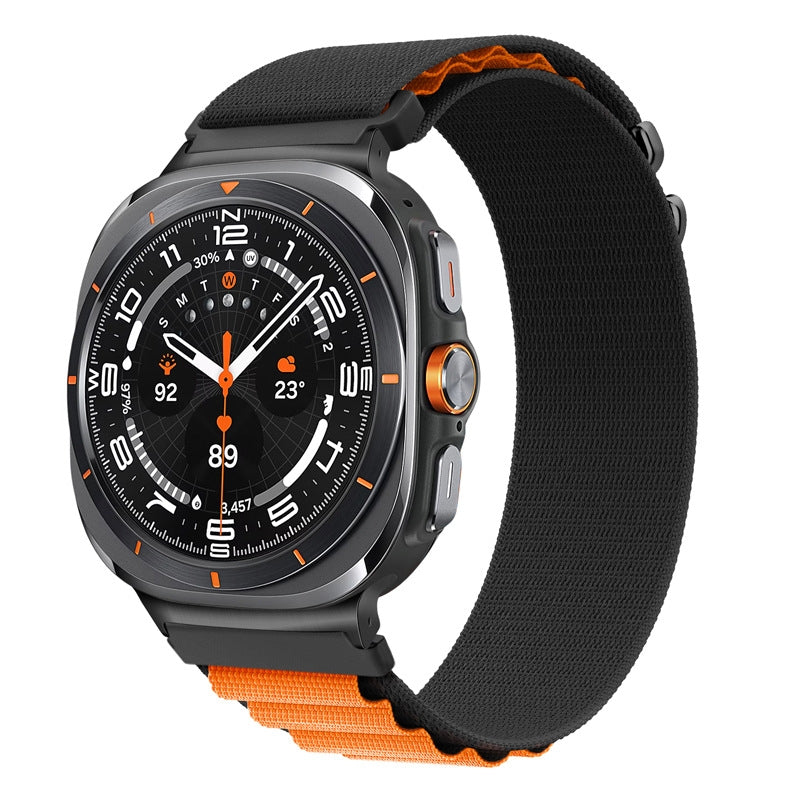 Elastic G-Hook Band Compatible with Samsung Galaxy Watch Ultra 47mm - Orange Black