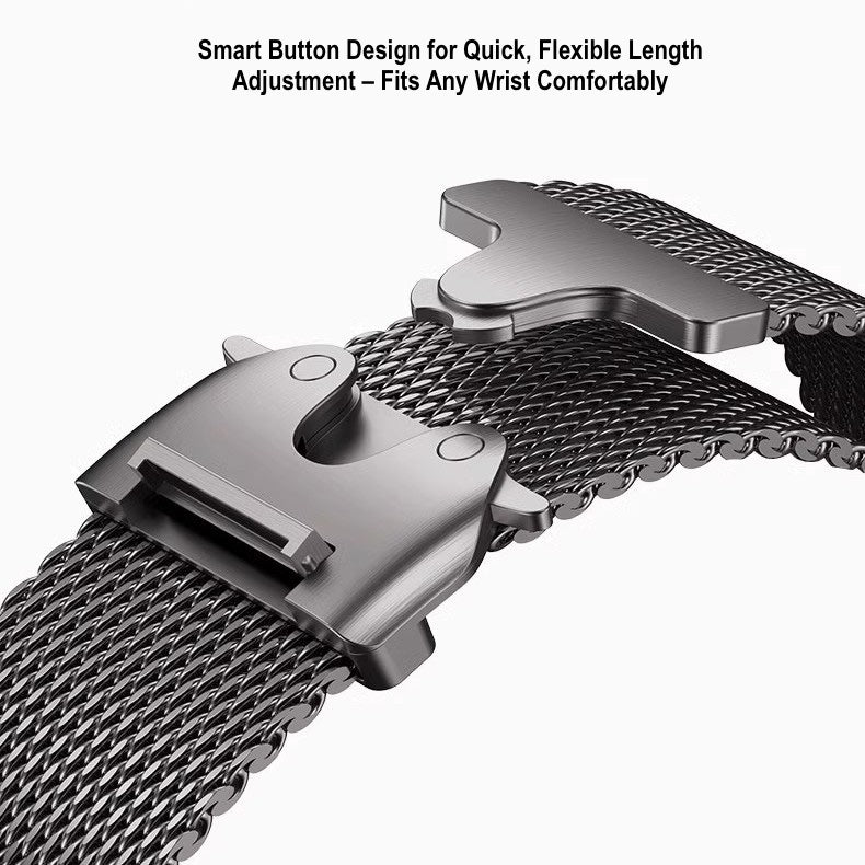 Milanese Metal Strap for Apple Watch Series 1–10, SE & Ultra 38–49mm | Length Adjustment