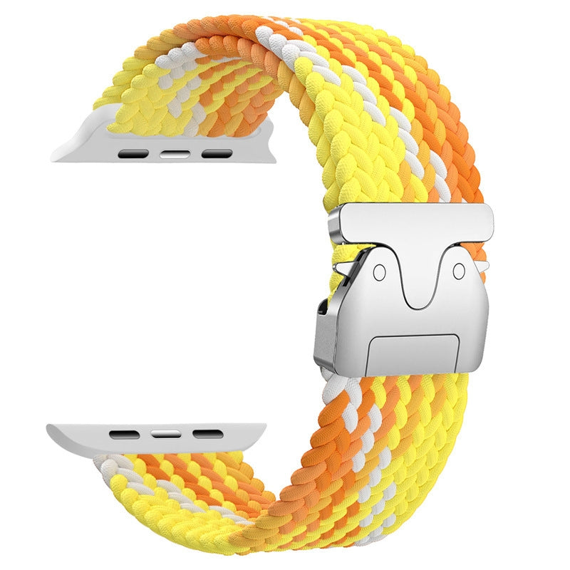 Rainbow Elastic Nylon Parachute Band for Apple Watch 1–10/Ultra/SE | Orange Yellow