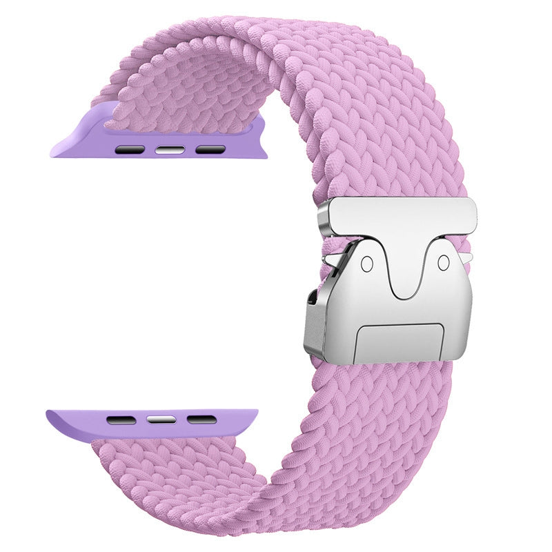 Rainbow Elastic Nylon Parachute Band for Apple Watch 1–10/Ultra/SE | Pink