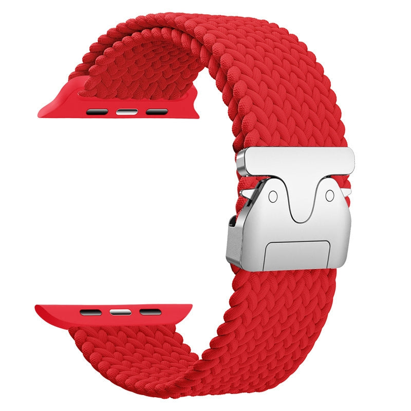 Rainbow Elastic Nylon Parachute Band for Apple Watch 1–10/Ultra/SE | Red