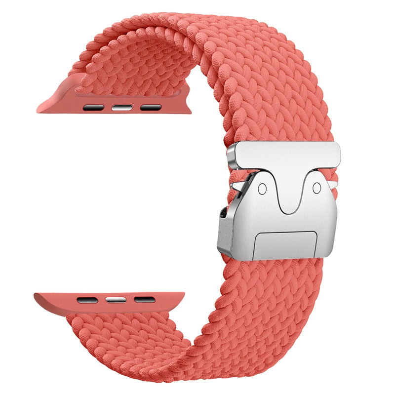 Rainbow Elastic Nylon Parachute Band for Apple Watch 1–10/Ultra/SE | Rose Gold