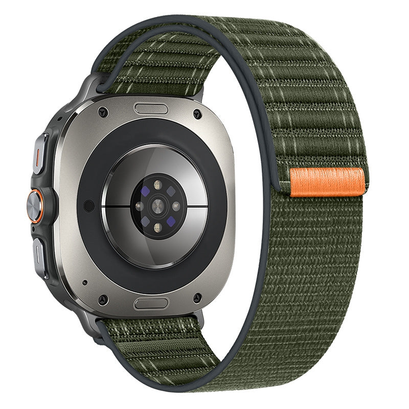 Woven Nylon Sport Loop Strap for Samsung Galaxy Watch Ultra 47mm - Green