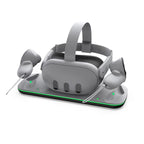 Meta Quest 3 Charging Dock with 2A Headset Charge and 300mA Controller Charge with LED Status Lights
