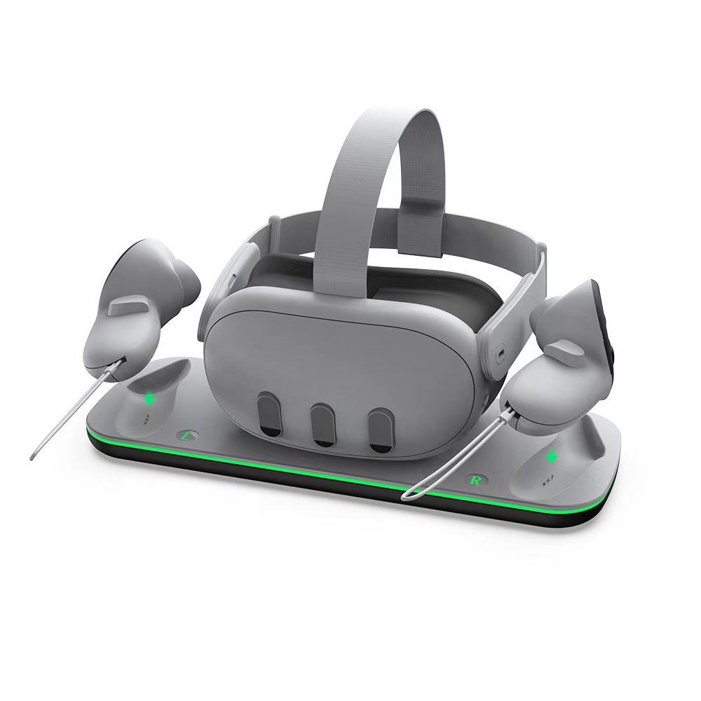 Meta Quest 3 Charging Dock with 2A Headset Charge and 300mA Controller Charge with LED Status Lights