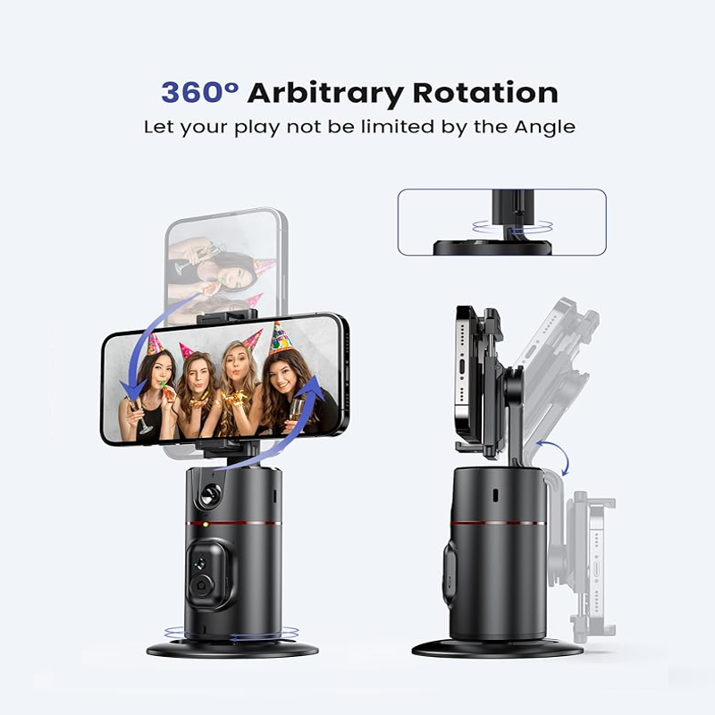 P02 Tripod with 360° AI Tracking, Dual Lights, and Remote for Streaming and Vlogging