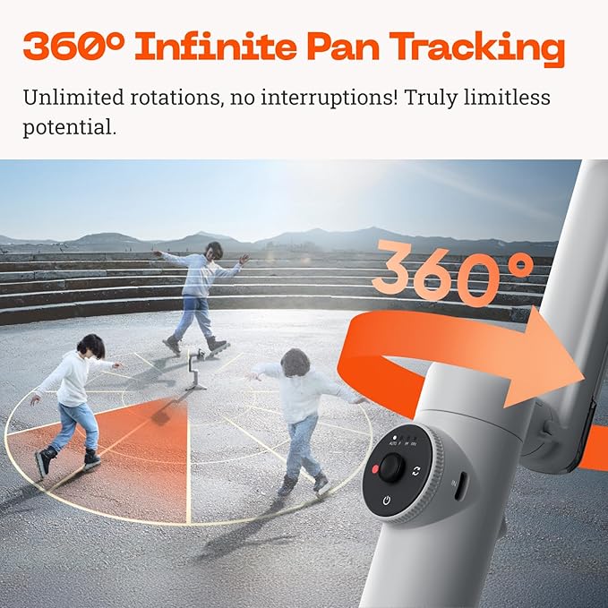 Insta360 Flow Pro Gimbal with One-Tap Pairing via NFC for Effortless Connection Infinite Pan Tracking