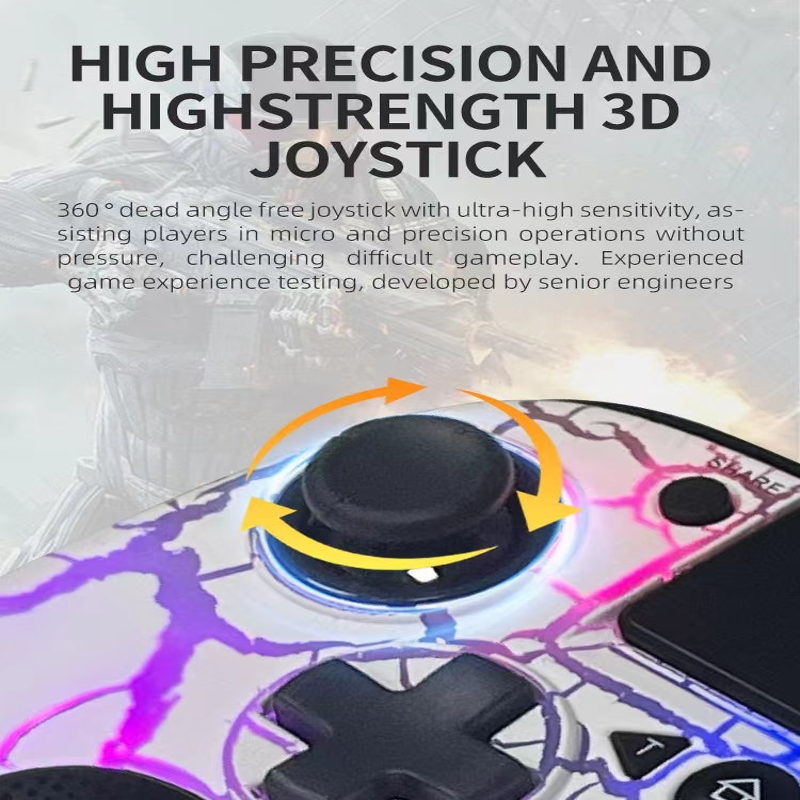 3D Joystick Wireless RGB Gaming Controller for PS4 with 8 LED Lights - BeezSpeed