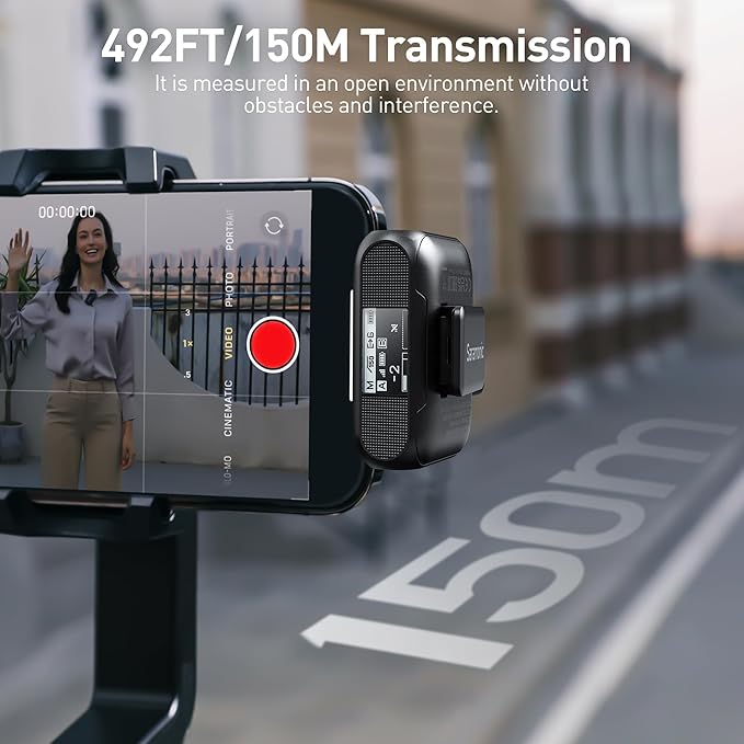 Black Saramonic BLINK500B2 Wireless Lavalier Mic - 20Hrs Battery Life - BeezSpeed