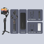Compact iSteady M6 gimbal in action capturing smooth, stable footage for vlogging, streaming, and selfies.