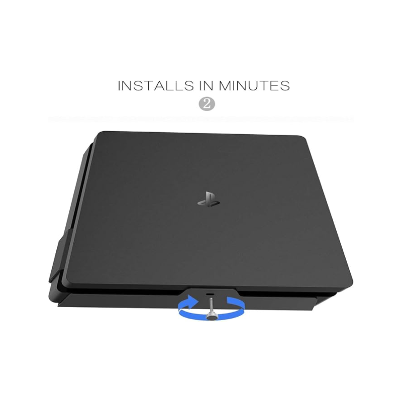 Easy-to-Install PS4 Slim Wall Mount with Ventilation and Cable Organization