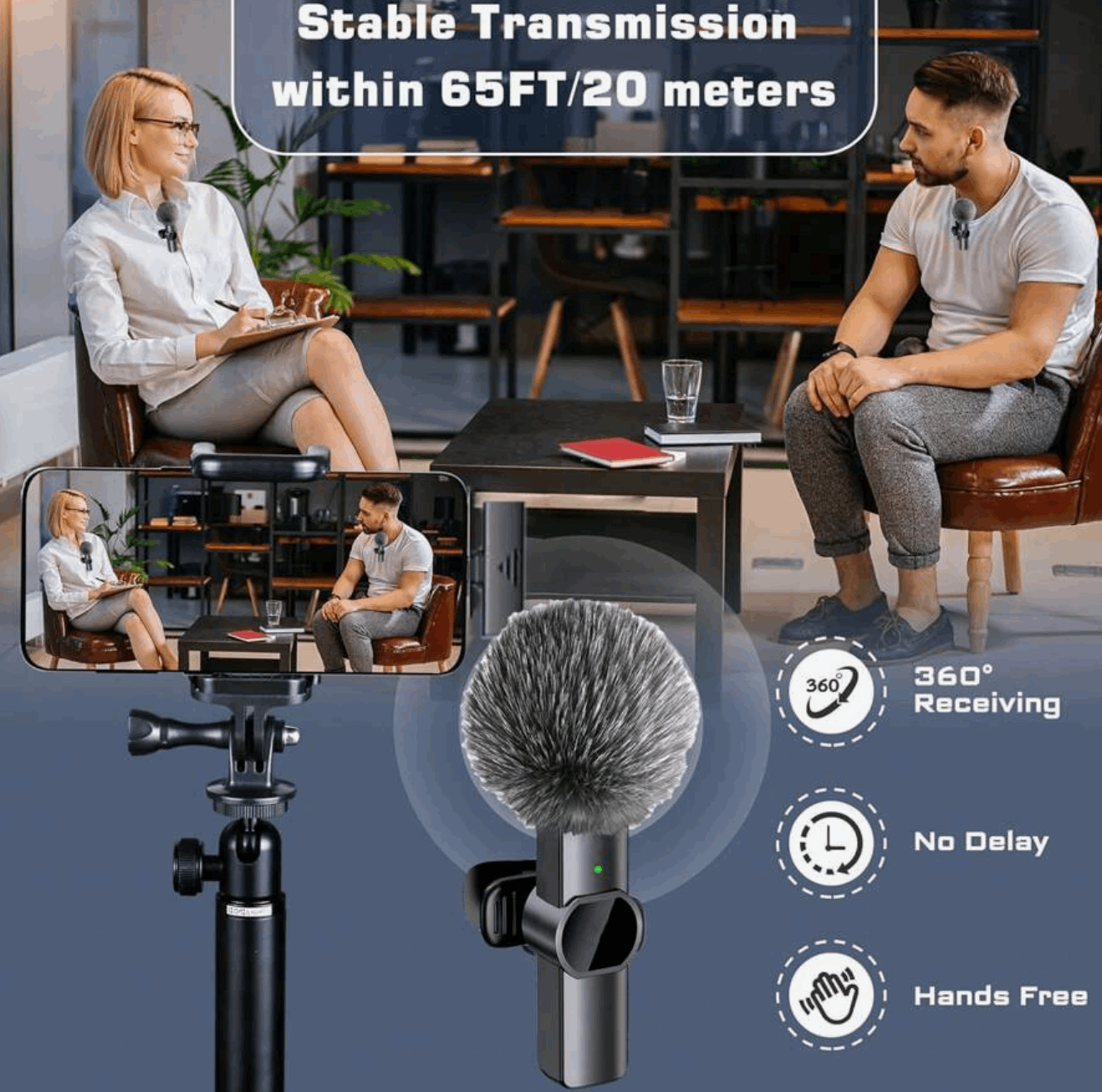 K3 Lavalier Mic  Stable Transmission Within 65FT/20 Meters