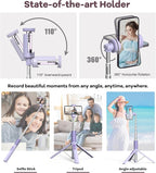 TONEOF 170CM Selfie Stick Tripod with Adjustable Height and 1-Button Setup for Phones
