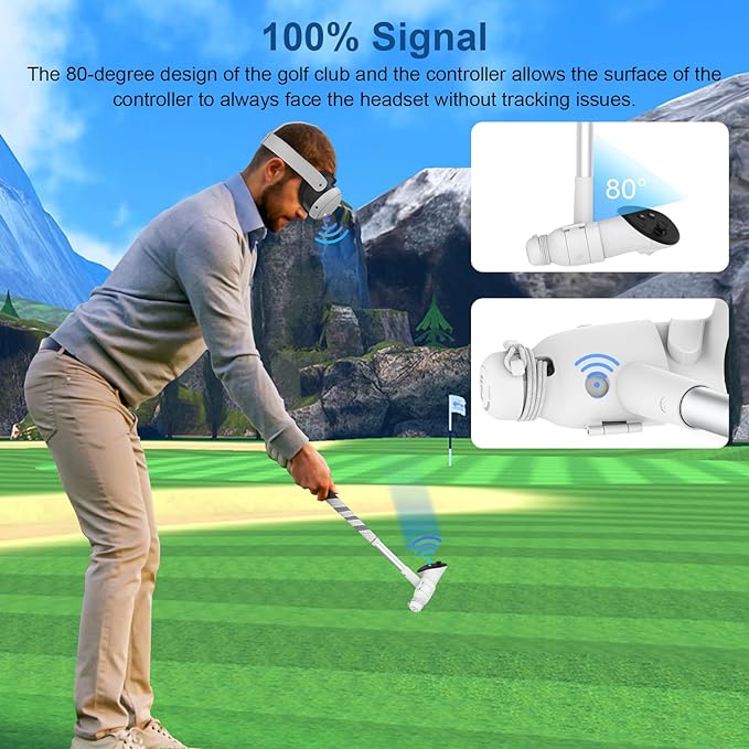AMVR Golf Club Attachment for Meta Quest 3 - Non-Slip Grip Design - 100% Signal