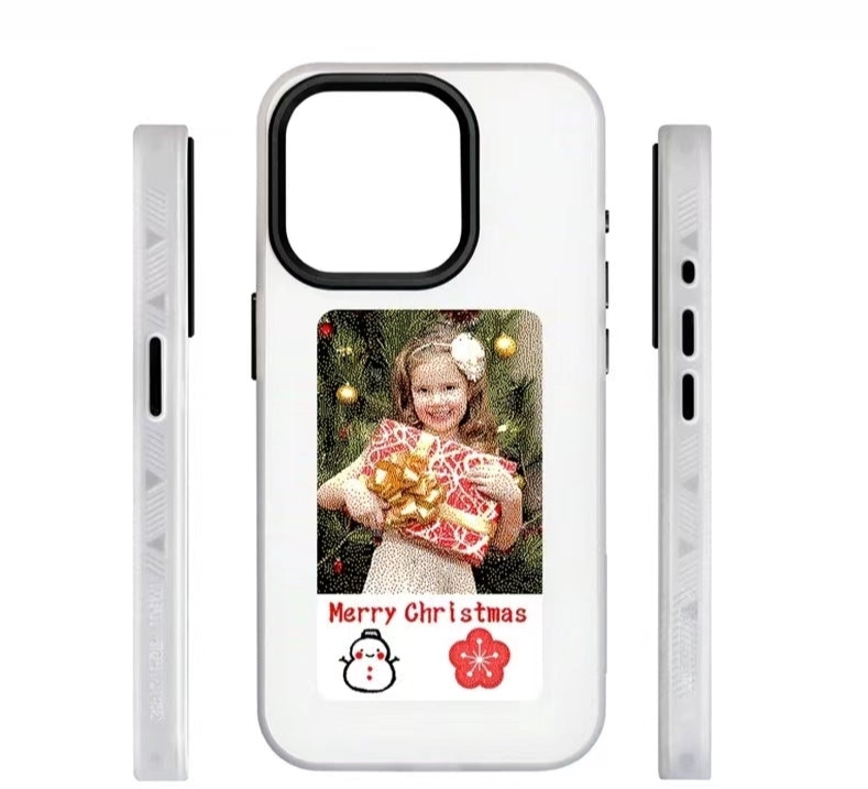 AI Smart E-Ink DIY NFC Phone Case for iPhone 13/14/15 - White