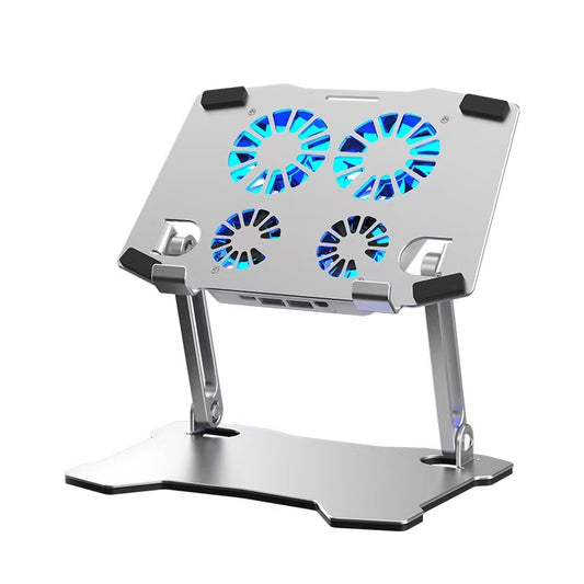 Adjustable Aluminum Laptop Cooling Pad with 4 High-Speed Fans