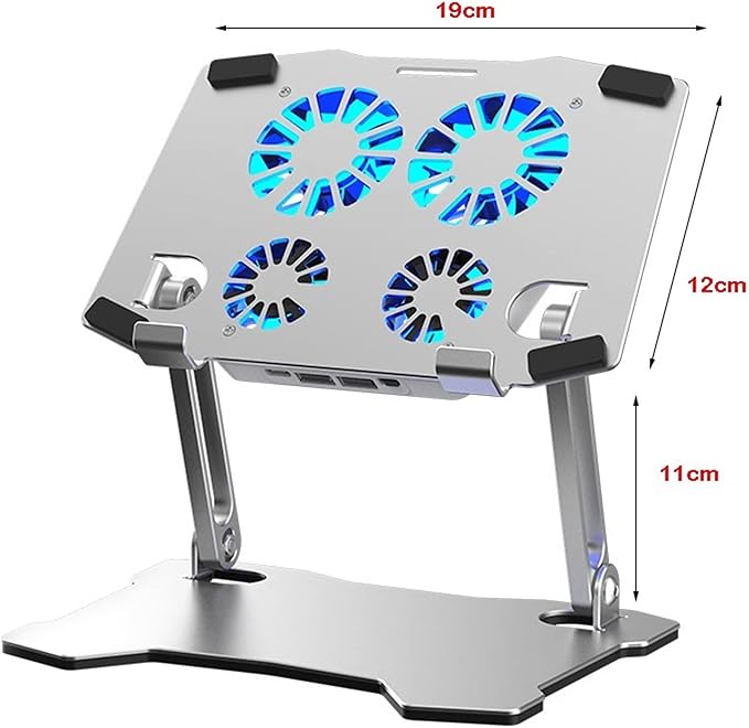 Adjustable Aluminum Laptop Cooling Pad with 4 High-Speed Fans