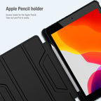Apple Pencil Holder 168cm Length Rear Camera Protection  NILLKIN Bumper Pro iPad 10.2 Leather Case - Slide Camera Cover & Pencil Holder - BeezSpeed