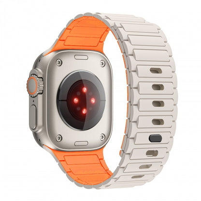 Apple Watch Magnetic Silicone Band [38–49mm] Sweat-proof & Secure Fit | Beige Orange