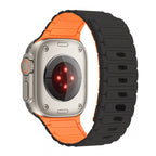 Apple Watch Magnetic Silicone Band [38–49mm] Sweat-proof & Secure Fit | Black Orange