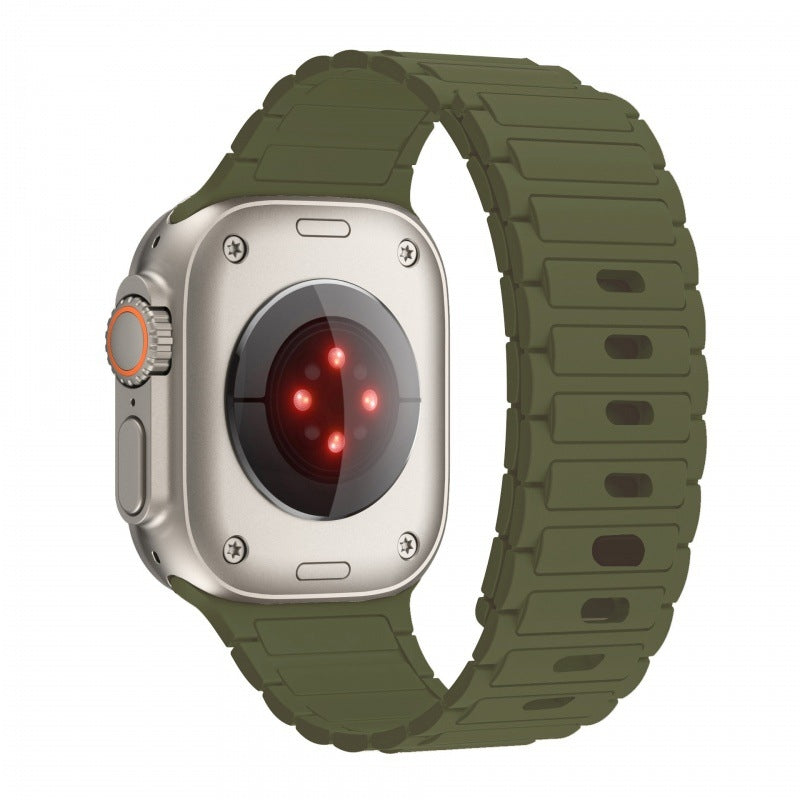 Apple Watch Magnetic Silicone Band [38–49mm] Sweat-proof & Secure Fit | Green