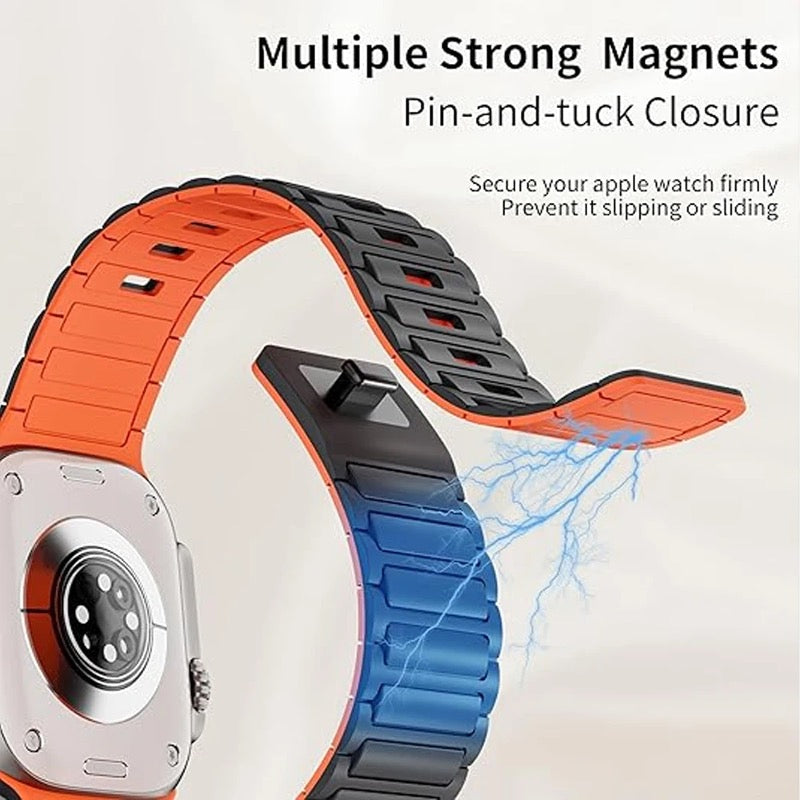 Apple Watch Magnetic Silicone Band [38–49mm] Sweat-proof & Secure Fit | Multiple Strong Magnet