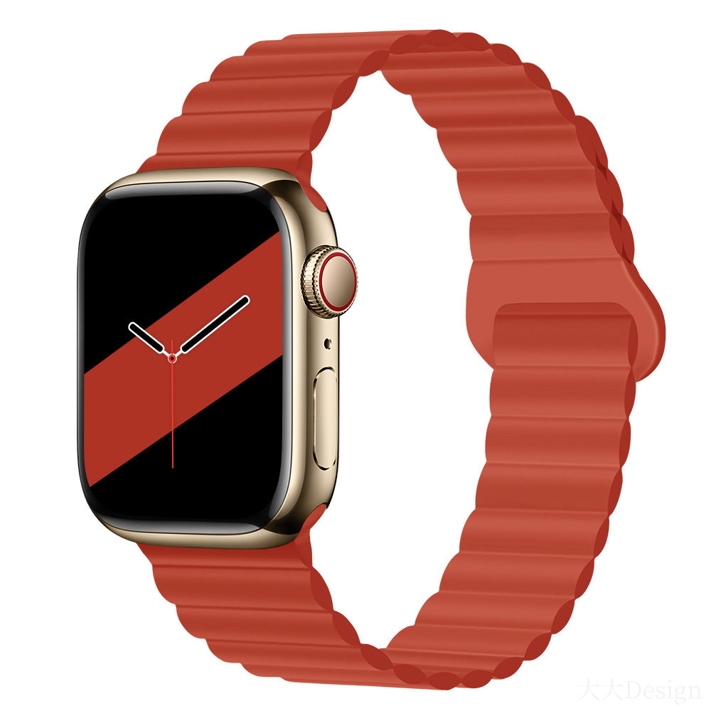 Apple Watch Magnetic Silicone Strap (38-49mm)– Loop Design | Red