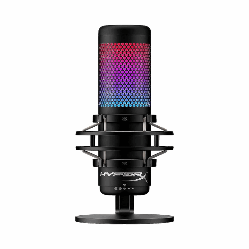 Black HyperX QuadCast S RGB USB Microphone with Shock Mount | Streaming/Gaming/Podcasts - BeezSpeed