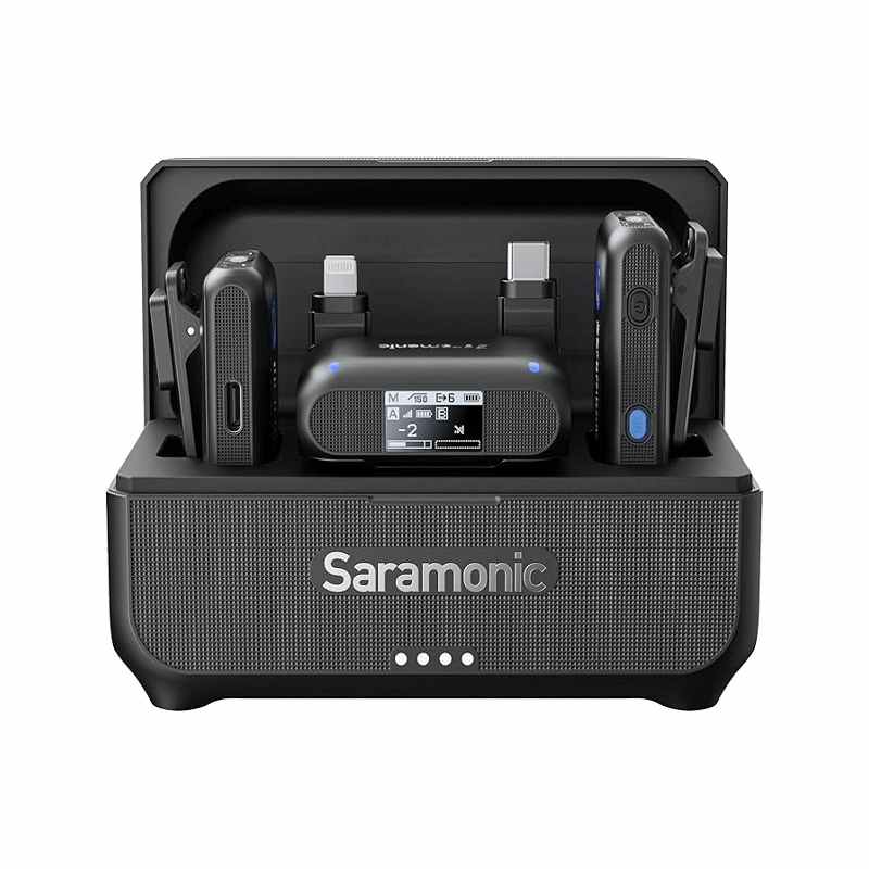 Black Saramonic BLINK500B2 Wireless Lavalier Mic - 20Hrs Battery Life - BeezSpeed