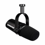 Black Shure MV7 USB Microphone - Podcasting, Streaming and Gaming - BeezSpeed