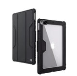 Black - NILLKIN Bumper Pro iPad 10.2 Leather Case - Slide Camera Cover & Pencil Holder - BeezSpeed