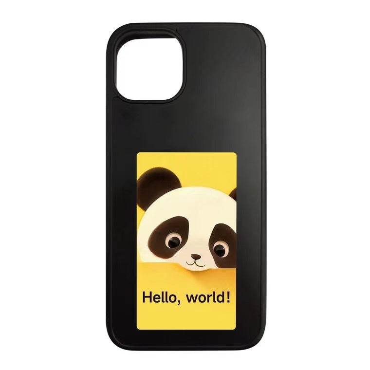 AI Smart E-Ink DIY NFC Phone Case for iPhone 13/14/15 - Black