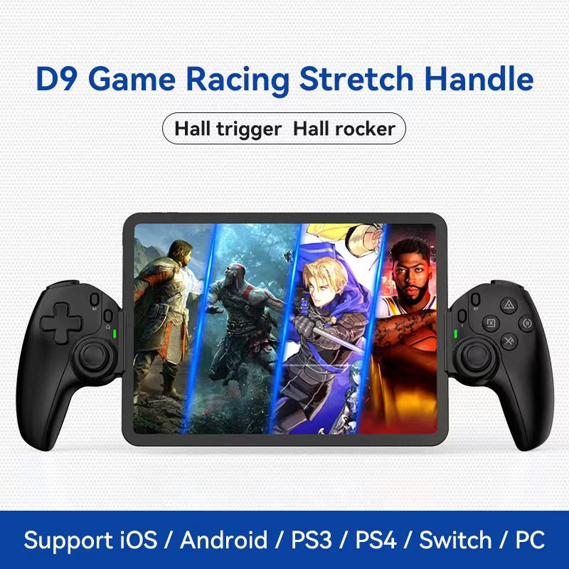 Black D9 Game Racing Bluetooth Handle for PS3/PS4- Android & PC Gaming - BeezSpeed