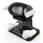 Meta Quest 3 Charging Dock with LED Indicator - Includes Rechargeable Batteries and Type-C Connectors