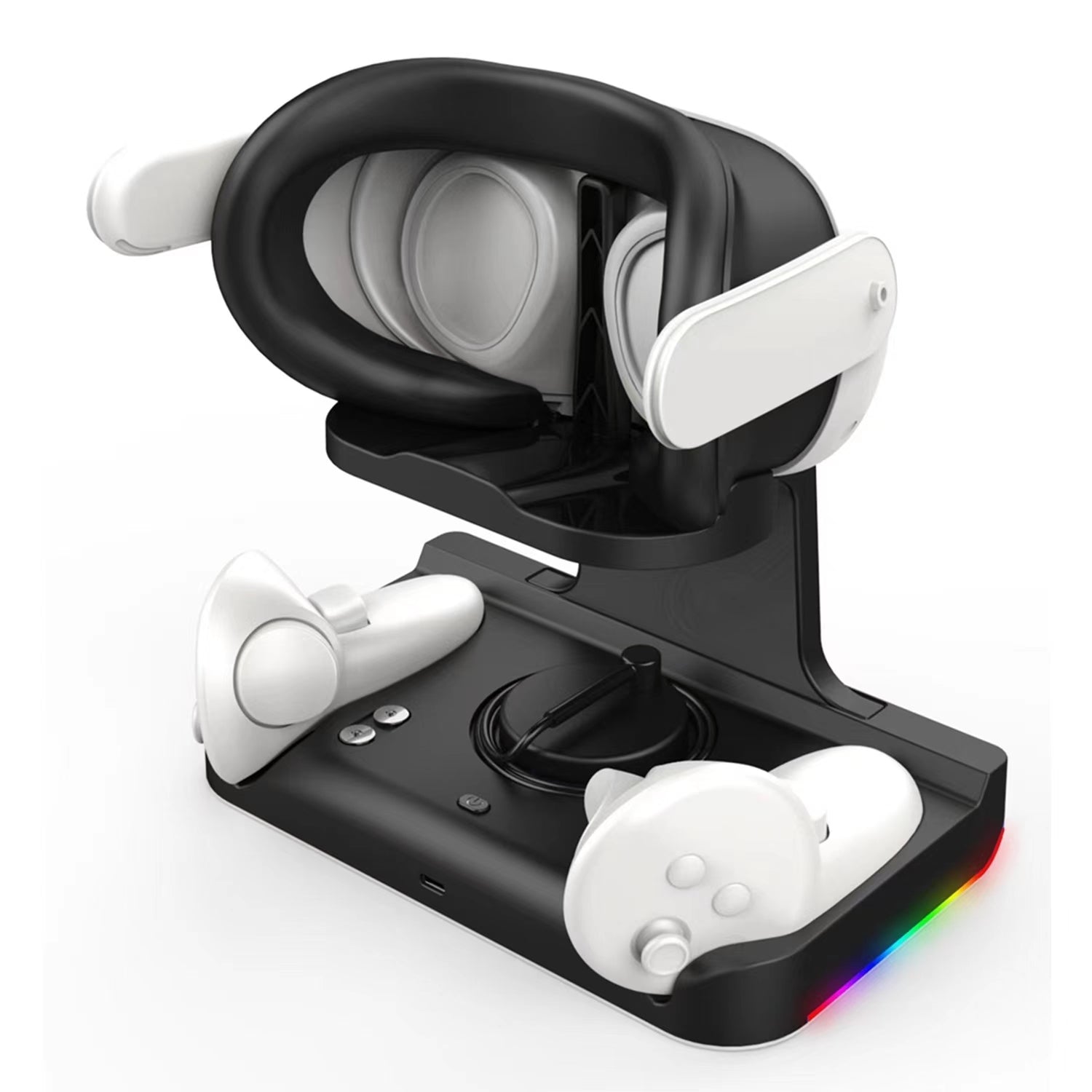Meta Quest 3 Charging Dock with LED Indicator - Includes Rechargeable Batteries and Type-C Connectors