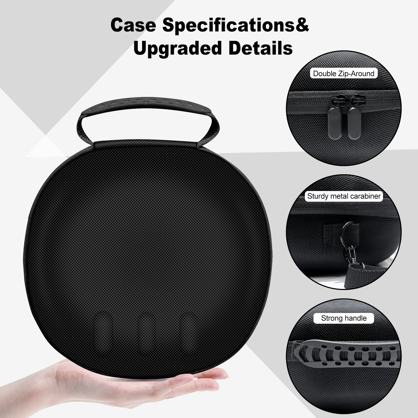 Black EVA Hard Case for Meta Quest 3 - Portable & Shockproof with Strap - BeezSpeed