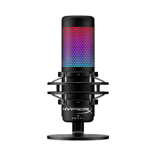 Black HyperX QuadCast S RGB USB Microphone with Shock Mount | Streaming/Gaming/Podcasts - BeezSpeed