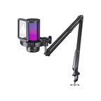 Black MAONO DGM20S USB Gaming Microphone - Noise Cancellation & RGB Lighting BeezSpeed