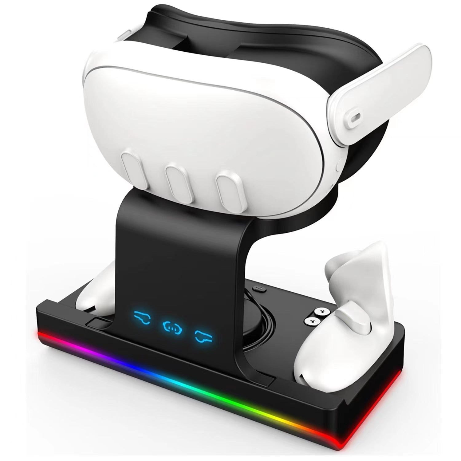 Black Meta Quest 3 Fast Charging Dock - LED Indicator & Storage - BeezSpeed