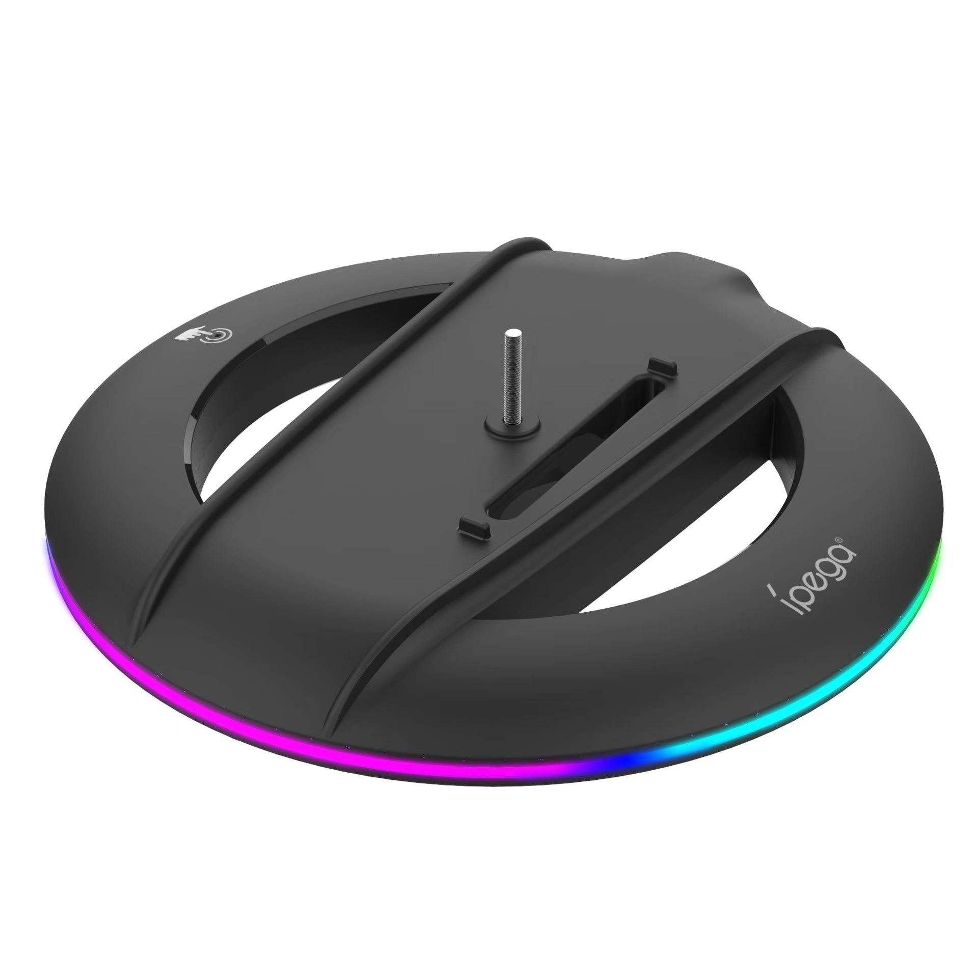 RGB PS5 Slim Vertical Stand with Anti-Slip Base for Enhanced Stability - Black