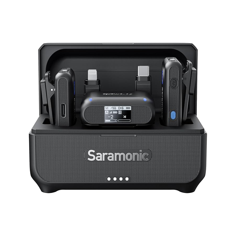 Black Saramonic BLINK500B2 Wireless Lavalier Mic - 20Hrs Battery Life - BeezSpeed