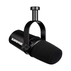 Black Shure MV7 USB Microphone - Podcasting, Streaming and Gaming - BeezSpeed