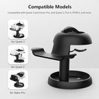 AMVR Universal VR Stand for Meta Quest 3/2, Pico 4 - Stable Dock - Black