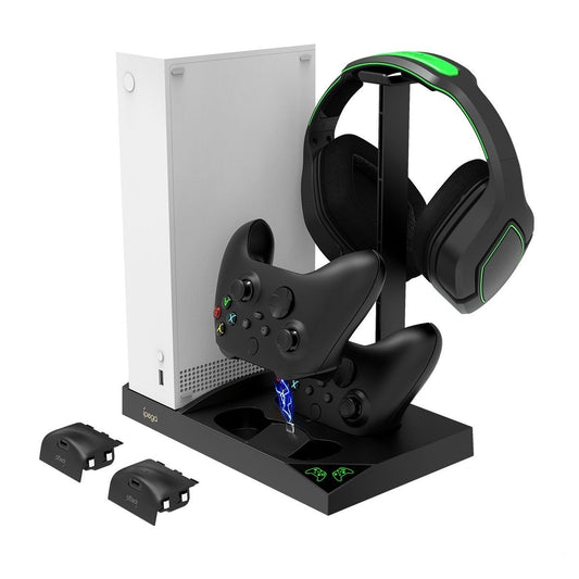 Black Xbox Series S 4-in-1 Vertical Stand Cooling Fan & Charging Station - BeezSpeed