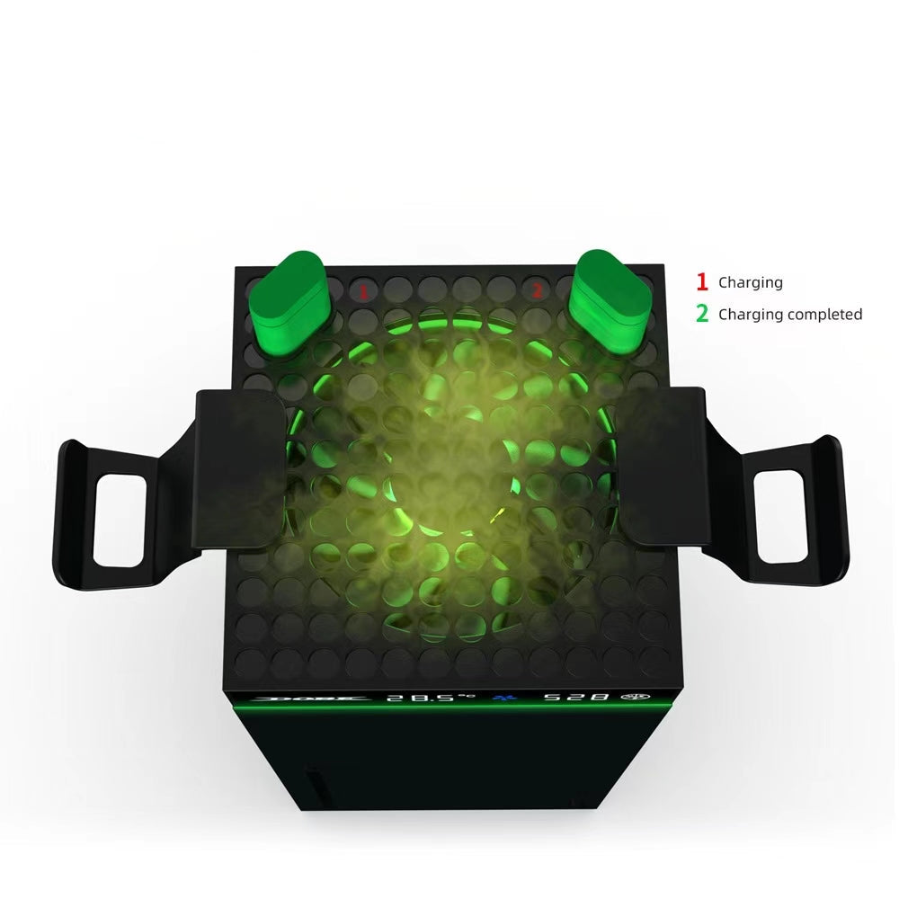 DOBE Xbox Series X/S Console Cooling Fan with RGB Lights, Batteries, and USB Ports